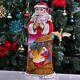 Wooden Carved Santa Claus Figurine 14, Nativity Scene Christmas Home Decor