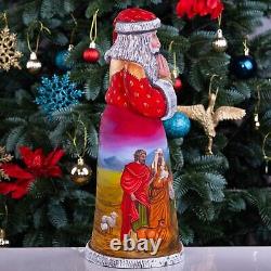 Wooden carved Santa Claus figurine 14, Nativity Scene Christmas Home Decor