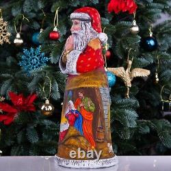 Wooden carved Santa Claus figurine 14, Nativity Scene Christmas Home Decor