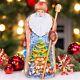 Wooden Carved Santa Claus Figurine 9, Christmas Holiday Home Decor Gift Idea