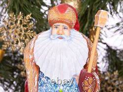 Wooden carved Santa Claus figurine 9, Christmas Holiday Home Decor Gift Idea