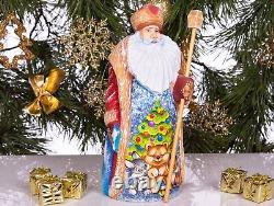 Wooden carved Santa Claus figurine 9, Christmas Holiday Home Decor Gift Idea