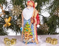 Wooden carved Santa Claus figurine 9, Christmas Holiday Home Decor Gift Idea