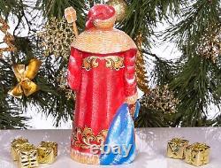 Wooden carved Santa Claus figurine 9, Christmas Holiday Home Decor Gift Idea