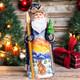 Wooden Carved Santa Claus Figurine 9, Handmade Christmas Holiday Home Decor