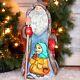 Wooden Carved Santa Claus Figurine 9, Handmade Home Christmas Holiday Decor