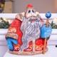 Wooden Carved Santa Claus Figurine, Christmas Holiday Home Decor Indoor