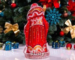 Wooden carved russian Santa Claus Figurine 9, handmade Christmas home decor Wooden carved russian Santa Claus Figurine 9, handmade Christmas home decor