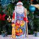 Wooden Carved Russian Santa Claus Figurine 9, Home Christmas Holiday Decoration