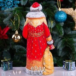 Wooden carved russian Santa Claus Figurine 9, home Christmas holiday decoration