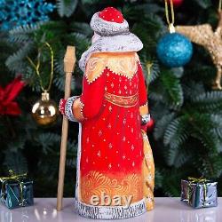 Wooden carved russian Santa Claus Figurine 9, home Christmas holiday decoration