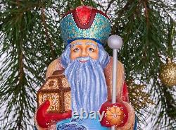 Wooden carved russian Santa Claus figurine 12, Funny Christmas gift idea