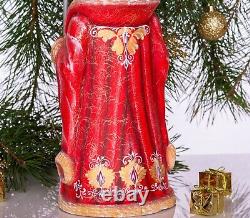 Wooden carved russian Santa Claus figurine 12, Funny Christmas gift idea