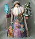 Wooden Figure Of Santa Claus, Carved Statuette Handmade Christmas From Russia