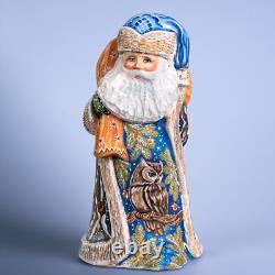 Wooden hand Carved Santa Claus figurine 9, Christmas Gift for Home Decor indoor