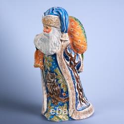 Wooden hand Carved Santa Claus figurine 9, Christmas Gift for Home Decor indoor