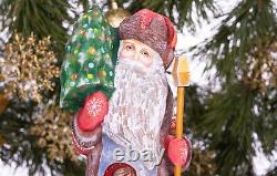 Wooden hand carved Russian Santa Figurine 10 home Christmas holiday decor