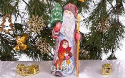 Wooden hand carved Russian Santa Figurine 10 home Christmas holiday decor