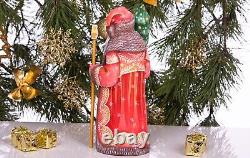 Wooden hand carved Russian Santa Figurine 10 home Christmas holiday decor