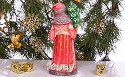 Wooden hand carved Russian Santa Figurine 10 home Christmas holiday decor