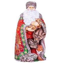 Wooden hand carved Santa Claus Figurine 14, Christmas home Decoration
