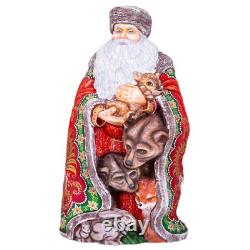 Wooden hand carved Santa Claus Figurine 14, Christmas home Decoration