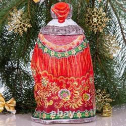 Wooden hand carved Santa Claus Figurine 14, Christmas home Decoration