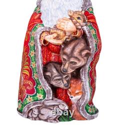 Wooden hand carved Santa Claus Figurine 14, Christmas home Decoration