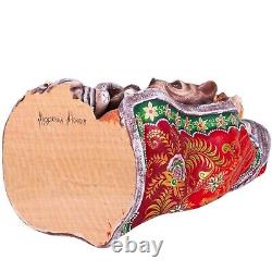 Wooden hand carved Santa Claus Figurine 14, Christmas home Decoration