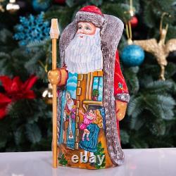 Wooden hand carved Santa Claus Figurine 9, home Christmas decor Saint Nicholas