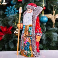 Wooden hand carved Santa Claus Figurine 9, home Christmas decor Saint Nicholas