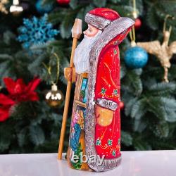 Wooden hand carved Santa Claus Figurine 9, home Christmas decor Saint Nicholas