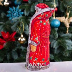 Wooden hand carved Santa Claus Figurine 9, home Christmas decor Saint Nicholas