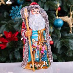Wooden hand carved Santa Claus Figurine 9, home Christmas decor Saint Nicholas