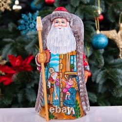 Wooden hand carved Santa Claus Figurine 9, home Christmas decor Saint Nicholas