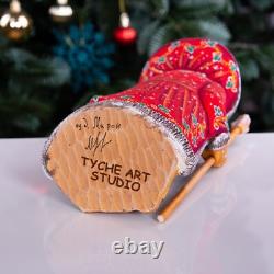 Wooden hand carved Santa Claus Figurine 9, home Christmas decor Saint Nicholas
