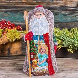 Wooden hand carved Santa Claus Figurine 9, home Christmas holiday decor indoor