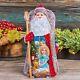 Wooden Hand Carved Santa Claus Figurine 9, Home Christmas Holiday Decor Indoor