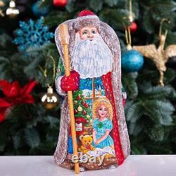 Wooden hand carved Santa Claus Figurine 9, home Christmas holiday decor indoor