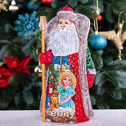 Wooden hand carved Santa Claus Figurine 9, home Christmas holiday decor indoor