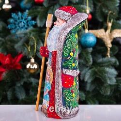 Wooden hand carved Santa Claus Figurine 9, home Christmas holiday decor indoor