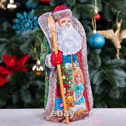 Wooden hand carved Santa Claus Figurine 9, home Christmas holiday decor indoor