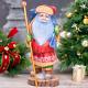 Wooden Hand Carved Santa Claus Figurine 10, Home Christmas Holiday Decor Gift