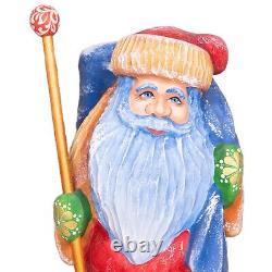 Wooden hand carved Santa Claus figurine 10, Home Christmas Holiday Decor Gift