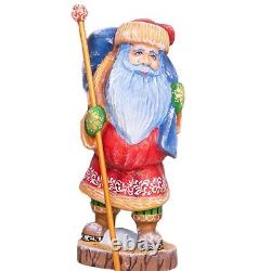 Wooden hand carved Santa Claus figurine 10, Home Christmas Holiday Decor Gift