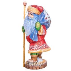 Wooden hand carved Santa Claus figurine 10, Home Christmas Holiday Decor Gift