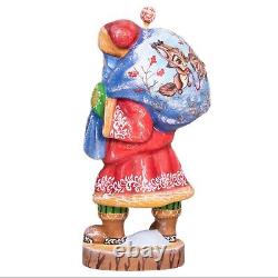 Wooden hand carved Santa Claus figurine 10, Home Christmas Holiday Decor Gift