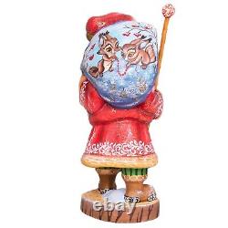 Wooden hand carved Santa Claus figurine 10, Home Christmas Holiday Decor Gift