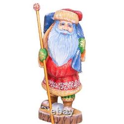 Wooden hand carved Santa Claus figurine 10, Home Christmas Holiday Decor Gift