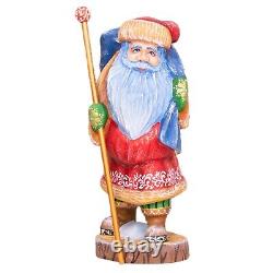 Wooden hand carved Santa Claus figurine 10, Home Christmas Holiday Decor Gift